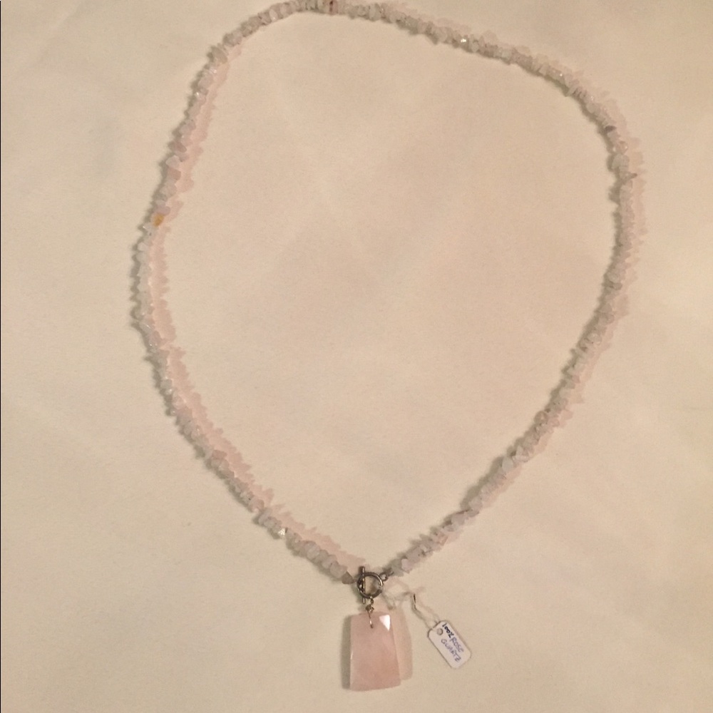 Rose Quartz necklace/ wrap bracelet